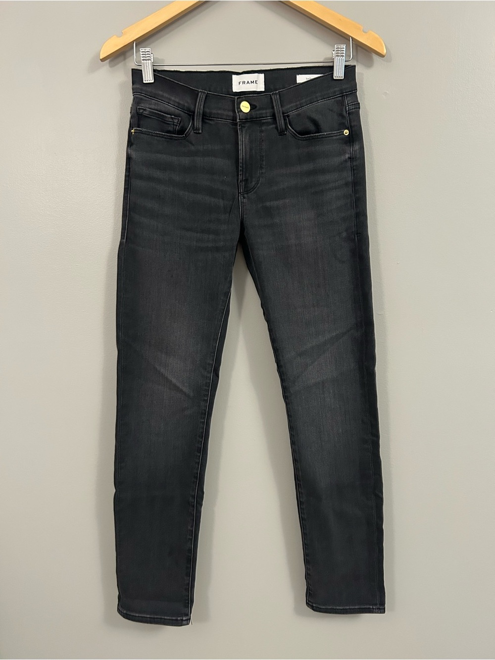 Frame Denim Le Garçon Jeans in Black Wash Size 25